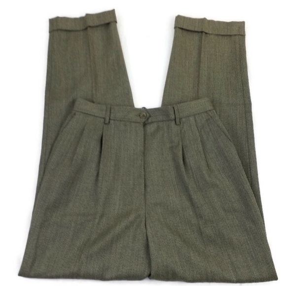 Giorgio's Of Palm Beach Green Micro-Stripe Wool Dress Pants Womens Size 6 - Picture 5 of 14